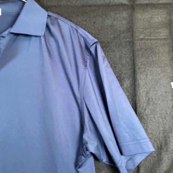 Peter Millar Mens Shirt Navy Short Sleeve Summer Crown Polo Stretch Medium - Picture 5 of 12